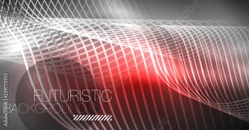Neon lines wave background. Abstract composition