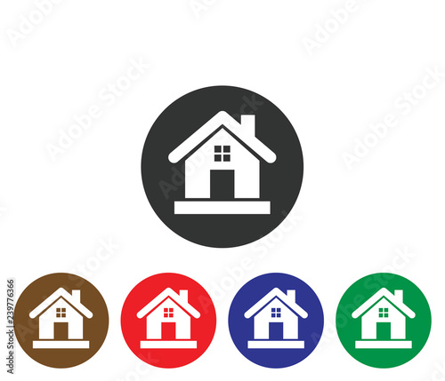 Fototapeta Naklejka Na Ścianę i Meble -  Modern Colorful home icon vector on white background