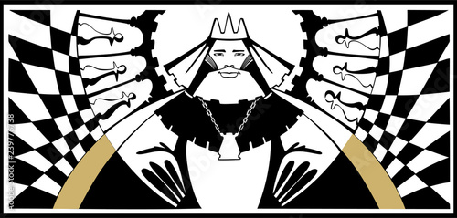 abstract art with chess figure