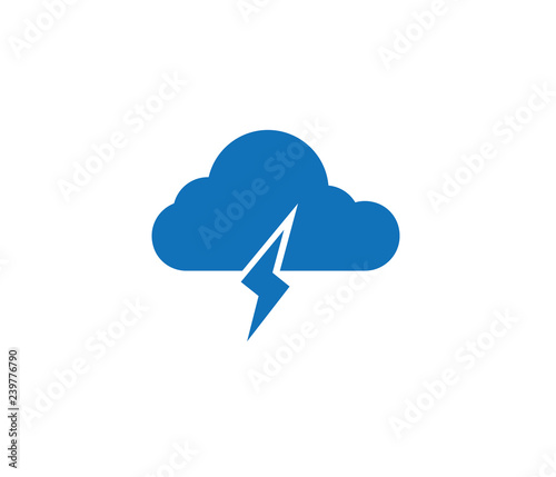 Cloud icon with rain and thunderstorm