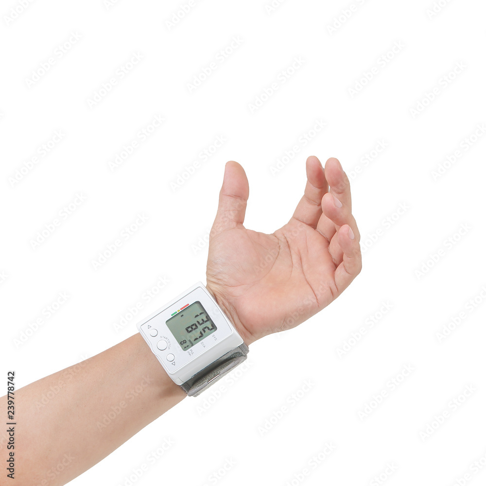 Blood pressure digital monitor machine test at wrist Blood pressure digital monitor machine test at wrist