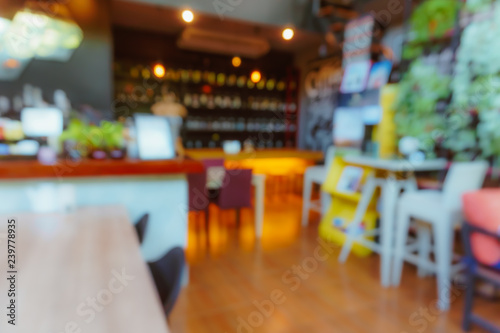 Wallpaper Mural Blur coffee cafe with customers background vintage tone color style. Torontodigital.ca