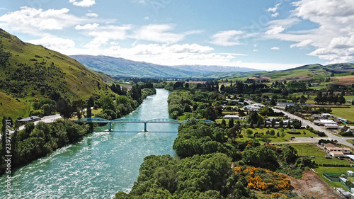 Schilderij op canvas Aerial View of Millers Flat New Zealand