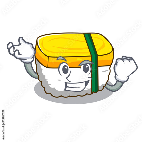 Successful tamago Sushi a japanese cartoon food