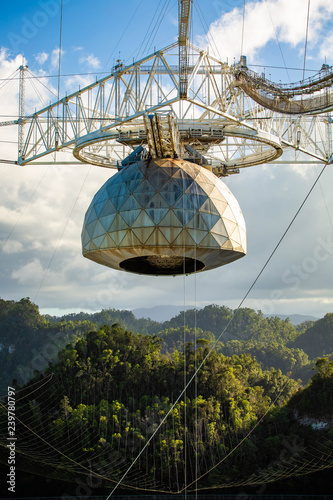 Large radio telescope in Arecibo national observatory
