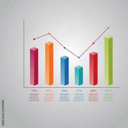 Bar Chart Graph Diagram Statistical Business Infographic Illustration