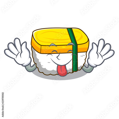 Tongue out tamago sushi using an egg character