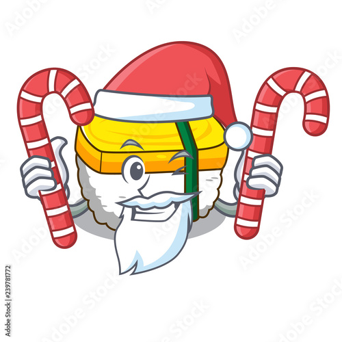 Santa with candy tamago sushi using an egg character