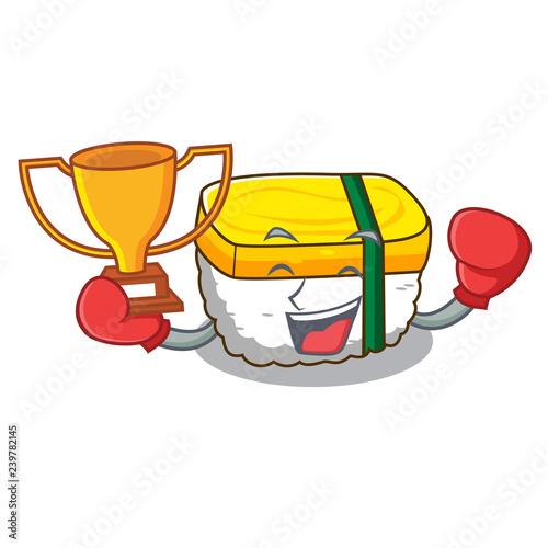 Boxing winner tamago sushi using an egg character