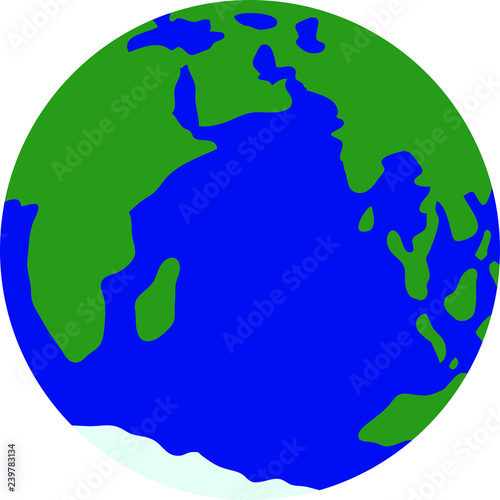 Illustration of a round blue earth