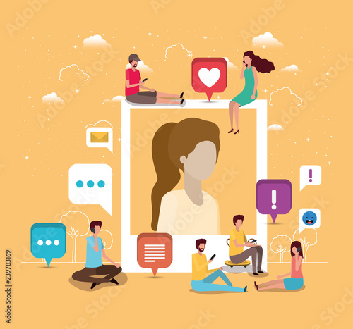 social community with woman profile picture