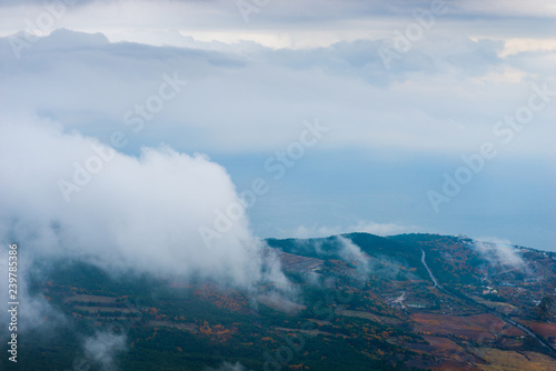the valley and the sea under the clouds, the view from the height © kosmos111