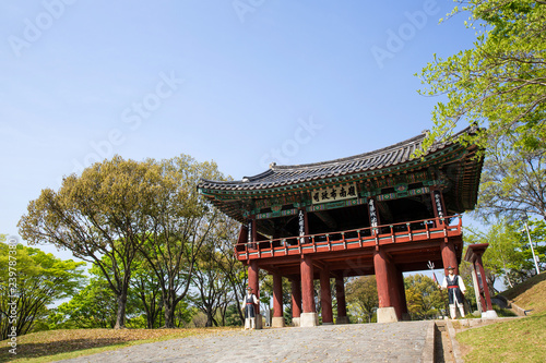 It is Jinjuseong Fortress which is a famous tourist attraction in Korea. © photo_HYANG