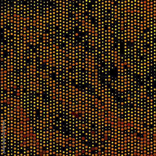 Panel with circles  dots  points of different shades of Golden color. 