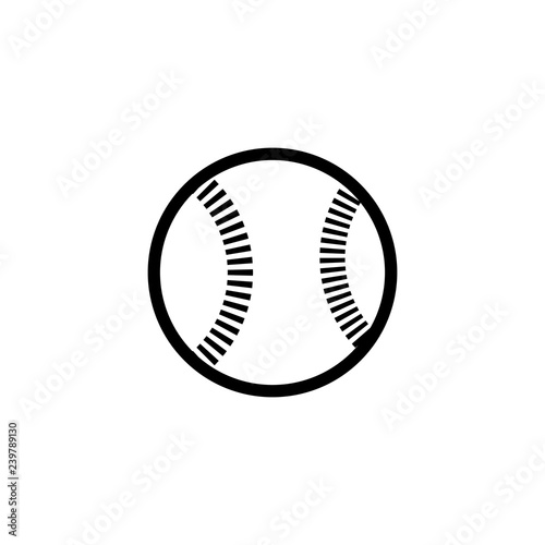 White and Black Baseball Ball Vector Icon Isolated