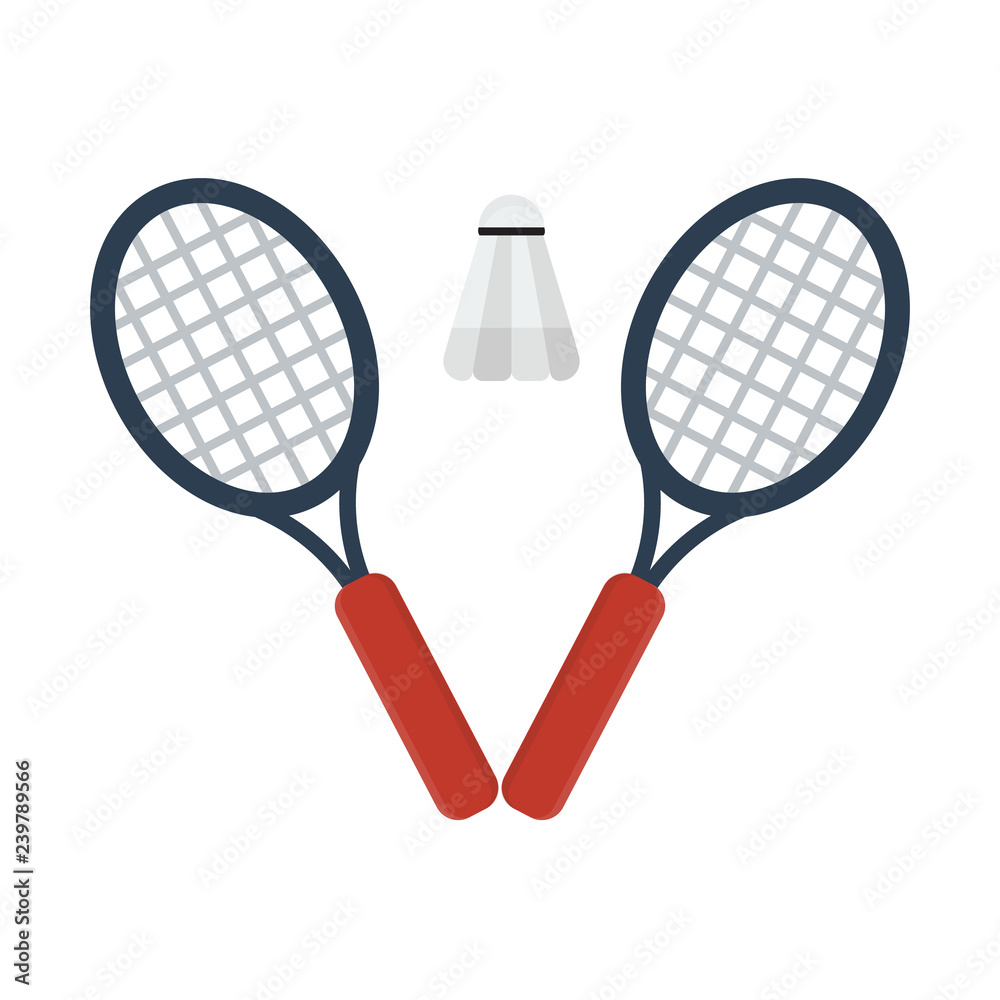 Environmentalist On a large scale Countryside badminton icon vector in flat style on white background. Badminton racket.  Badminton ball. Stock Vector | Adobe Stock