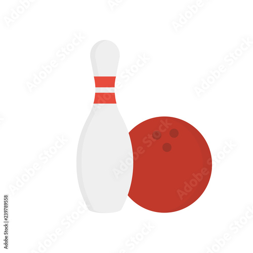 bowling icon vector in flat style on white background