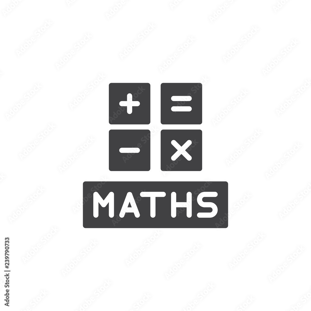 Math symbols vector icon. filled flat sign for mobile concept and web design. Mathematics simple solid icon. Symbol, logo illustration. Pixel perfect vector graphics