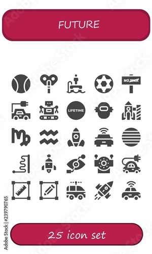 Vector icons pack of 25 filled future icons