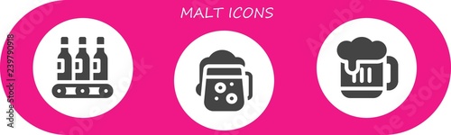 Vector icons pack of 3 filled malt icons