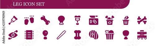 Vector icons pack of 18 filled leg icons