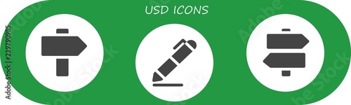 Vector icons pack of 3 filled usd icons