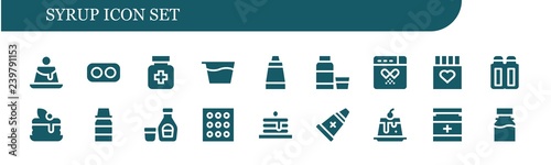 Vector icons pack of 18 filled syrup icons