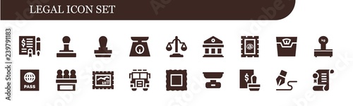 Vector icons pack of 18 filled legal icons