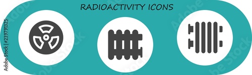 Vector icons pack of 3 filled radioactivity icons