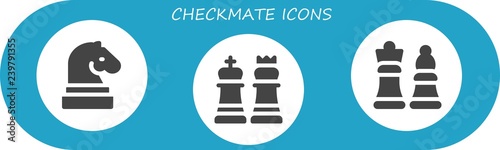 Vector icons pack of 3 filled checkmate icons