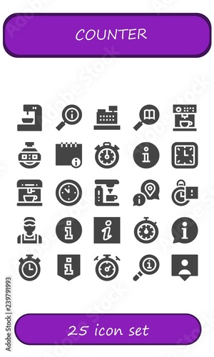 Vector icons pack of 25 filled counter icons