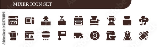 Vector icons pack of 18 filled mixer icons