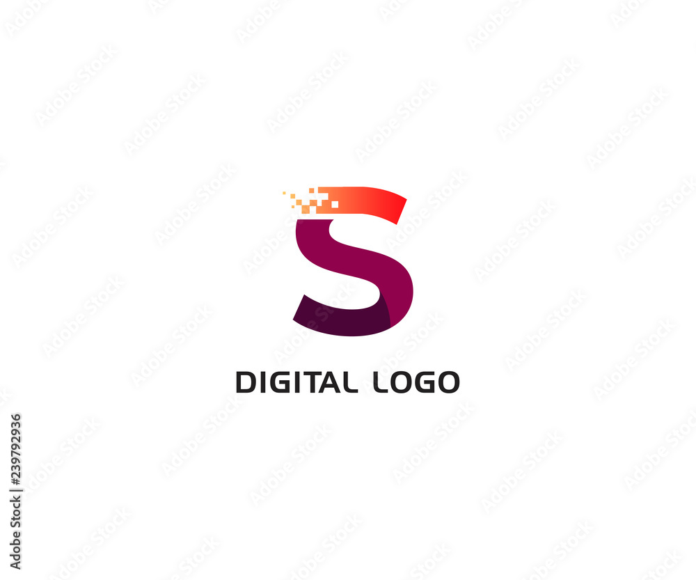 Digital logo icon. Letter S vector element Digital logo icon. Letter S vector element