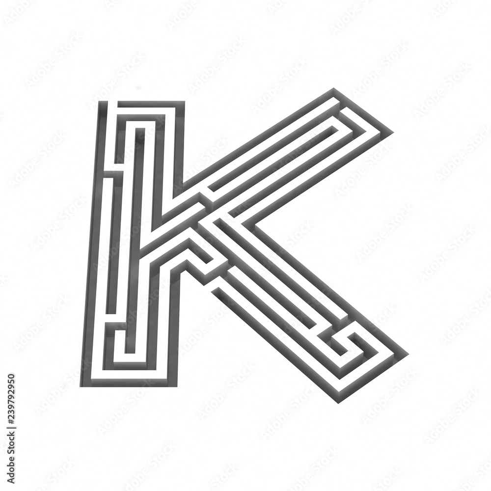 3d render maze alphabet letter 3d render maze alphabet letter