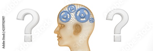 Fotografía A thinker -  reasoning, rational and logical mind and thoughts pictured as a hum