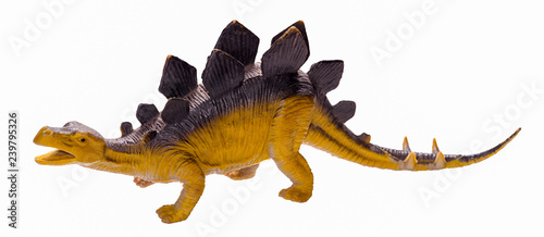 Fototapeta Naklejka Na Ścianę i Meble -  Stegosaurus dinosaur toy figure, isolated on white background