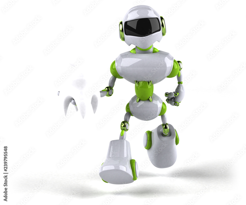 Naklejka premium Green robot - 3D Illustration
