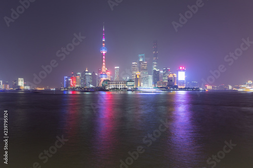 Shanghai city at night, China