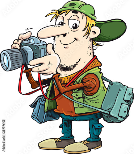 Cartoon funny photographer