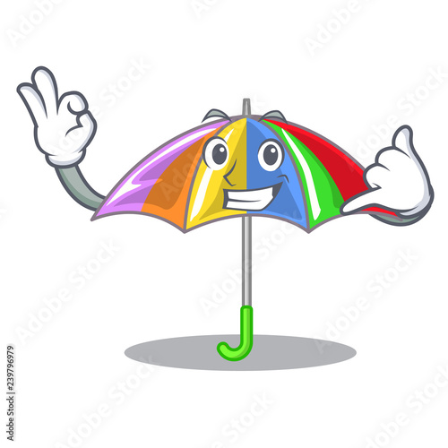 Call me playing rain with umbrella rainbow cartoon