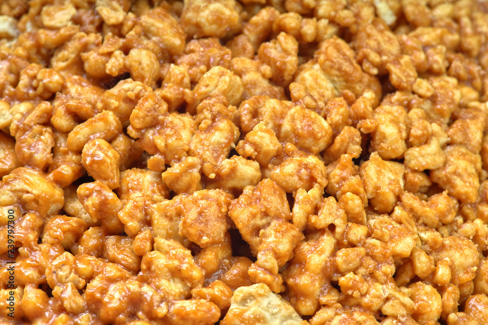 Sweet background and texture, caramel cookies, close-up Sweet background and texture, caramel cookies, close-up