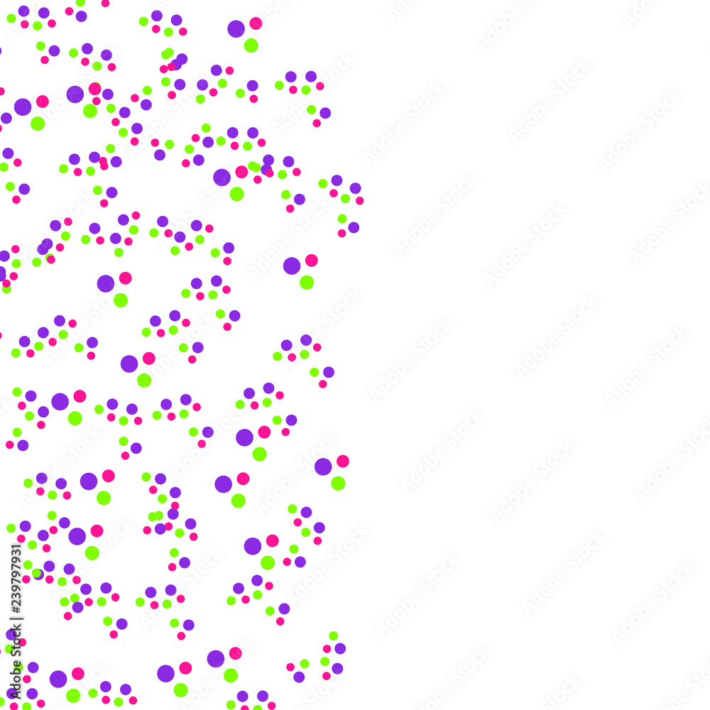 Festive background with confetti. Colorful dots and circles. Abstract template for holiday parties, banners, posters, carnivals, children's parties, birthdays, greeting cards. Trendy color. Festive background with confetti. Colorful dots and circles. Abstract template for holiday parties, banners, posters, carnivals, children's parties, birthdays, greeting cards. Trendy color.