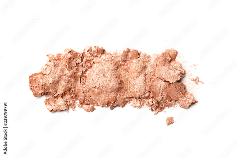 Crushed eyeshadow isolated on white