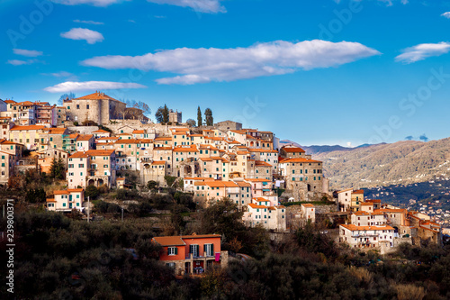 Beautiful medieval town in Tuscany, Vezzano Ligure, Italy © Parilov