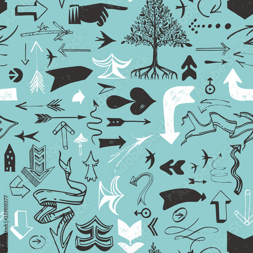 Pattern with various typographic arrows