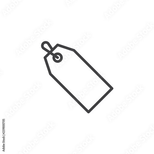 Price tag outline icon. linear style sign for mobile concept and web design. Hang Label, sticker simple line vector icon. Symbol, logo illustration. Pixel perfect vector graphics