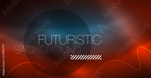 Neon lines wave background. Abstract composition