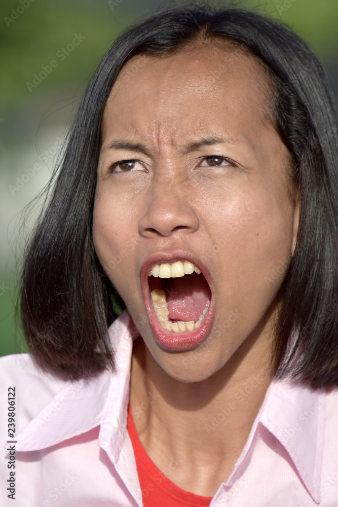 Attractive Female Yelling Attractive Female Yelling