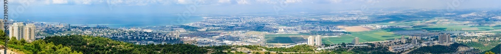 Panoramic view of the bay of Haifa Panoramic view of the bay of Haifa