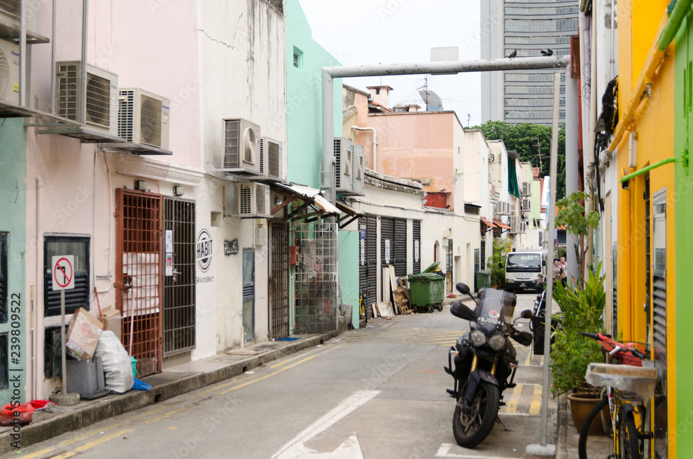 Oriental Asian backdoor alley scooter